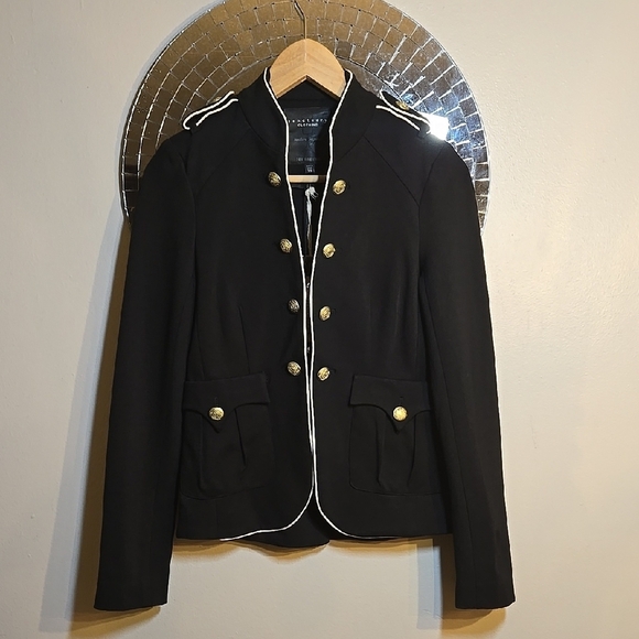 Anthropologie Sanctuary Admiral Military Gold Button Stretch Jacket Blazer - Picture 1 of 17